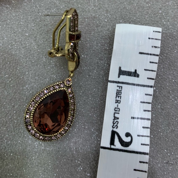 Heidi Daus Cristal Beaded Tear Drop Purple Necklace with Matching Earrings - Picture 5 of 5